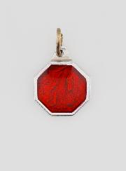 Médaille Notre Dame de Lourdes 11mm - Rouge