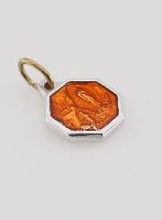 Médaille Notre Dame de Lourdes 11mm - Orange