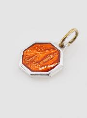 Médaille Notre Dame de Lourdes 11mm - Orange
