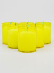 6 Bougies Votives - Veilleuses Jaunes - 20h