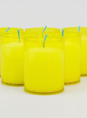 6 Bougies Votives - Veilleuses Jaunes - 20h