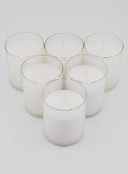 6 Bougies Votives - Veilleuses Blanches - 20h