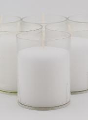 6 Bougies Votives - Veilleuses Blanches - 20h