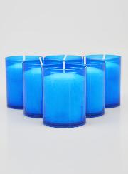 6 Bougies Votives - Veilleuses Bleues - 20h
