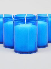 6 Bougies Votives - Veilleuses Bleues - 20h