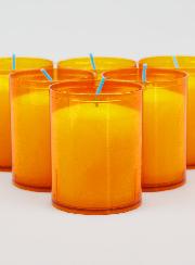 6 Bougies Votives - Veilleuses Oranges - 20h