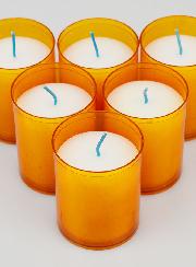 6 Bougies Votives - Veilleuses Oranges - 20h