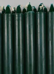 12 Bougies Teintées Masse de Prières Vert Foncé Sapin