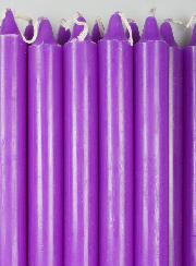 12 Bougies Teintées Masse de Prières Violet