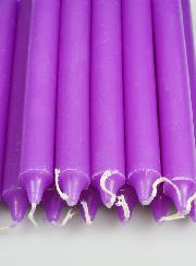 12 Bougies Teintées Masse de Prières Violet