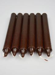 6 Bougies Teintées Masse Couleur Chocolat