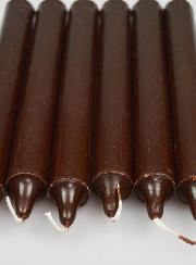 6 Bougies Teintées Masse Couleur Chocolat