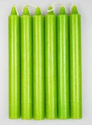 6 Bougies Teintées Masse Couleur Vert Pré