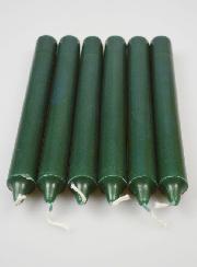 6 Bougies Teintées Masse Couleur Vert Foncé - Sapin