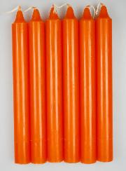 6 BougiesTeintées Masse  Couleur Orange