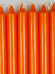 6 BougiesTeintées Masse  Couleur Orange