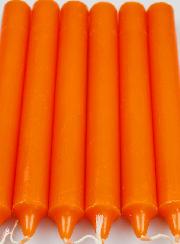 6 BougiesTeintées Masse  Couleur Orange