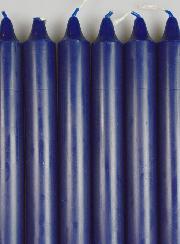 6 Bougies Teintées Masse Couleur Bleu Marine