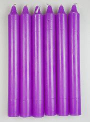 6 Bougies Teintées Masse Couleur Violet