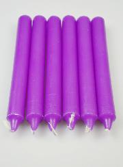6 Bougies Teintées Masse Couleur Violet