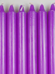 6 Bougies Teintées Masse Couleur Violet