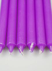 6 Bougies Teintées Masse Couleur Violet