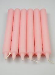 6 Bougies Teintées Masse Couleur Rose Clair - Pâle