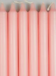 6 Bougies Teintées Masse Couleur Rose Clair - Pâle