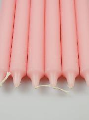 6 Bougies Teintées Masse Couleur Rose Clair - Pâle