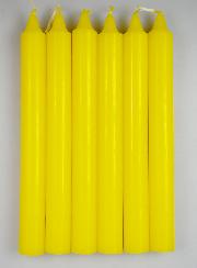 6 Bougies Teintées Masse Couleur Jaune