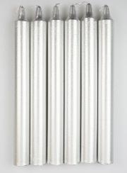 6 Bougies Couleur Argent