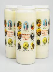 Lot de 3 Bougies de Neuvaine Prier nos Saints pour les Malades