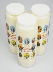 Lot de 3 Bougies de Neuvaine Prier nos Saints pour les Malades