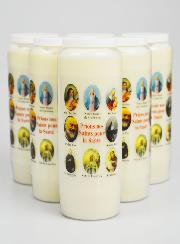 Lot de 6 Bougies de Neuvaine Prier nos Saints pour les Malades