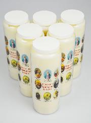 Lot de 6 Bougies de Neuvaine Prier nos Saints pour les Malades