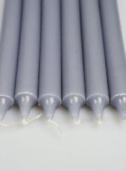 6 Bougies Teintées Masse Couleur Grise