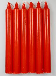 6 Bougies Teintées Masse Couleur Rouge