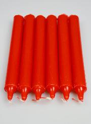 6 Bougies Teintées Masse Couleur Rouge