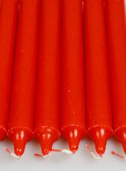 6 Bougies Teintées Masse Couleur Rouge