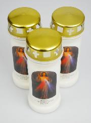 Lot de 3 Bougies de Cimetière - Miséricorde Divine