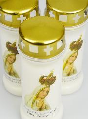Lot de 3 Bougies de Cimetière - Notre Dame de Fatima