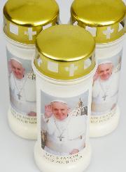 Lot de 3 Bougies de Cimetière - Pape François
