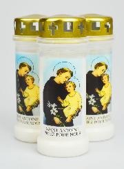 Lot de 3 Bougies de Cimetière - Saint Antoine