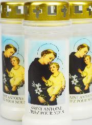 Lot de 3 Bougies de Cimetière - Saint Antoine