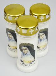 Lot de 3 Bougies de Cimetière - Sainte Rita
