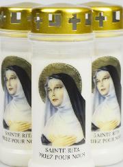 Lot de 3 Bougies de Cimetière - Sainte Rita