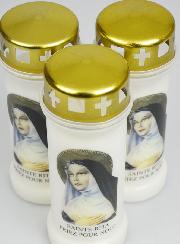 Lot de 3 Bougies de Cimetière - Sainte Rita