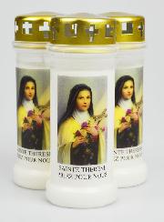 Lot de 3 Bougies de Cimetière - Sainte Thérèse
