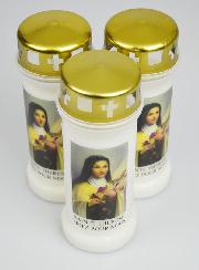 Lot de 3 Bougies de Cimetière - Sainte Thérèse
