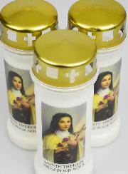 Lot de 3 Bougies de Cimetière - Sainte Thérèse